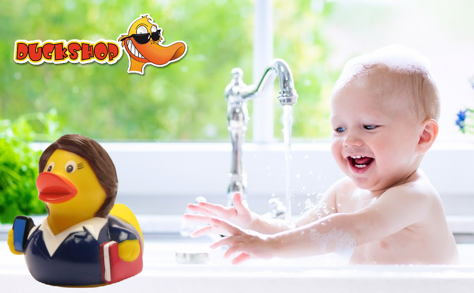 Paperella Da Bagno Che Fa Qua Qua - Vestita Da Donna In Carriera, Regalo Simpatico