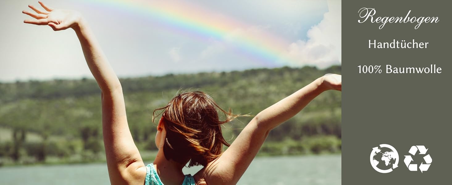 Regenbogen Handtuch 100 % Baumwolle