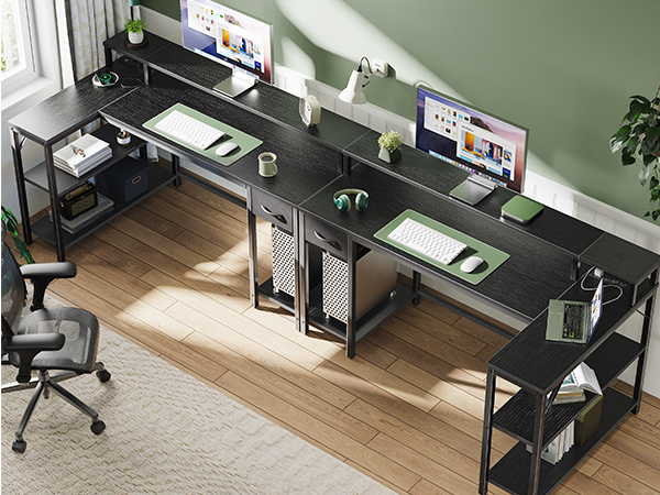 Amazon.com: SUPERJARE 53 inch Reversible L Shaped Desk with