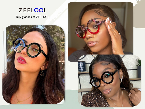 ラブブ Amazon.com: Zeelool Retro Thick Round Blue Light Blocking