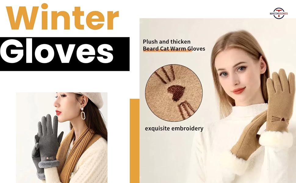 Touchscreen Winter Gloves Women's Winter Gloves Fleece Lined Warm Touchscreen Gloves for Women