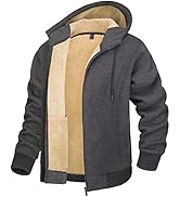MAGCOMSEN Men's Fleece Hoodie Sherpa Jacket Full Zip Warm Fuzzy Windproof Winter Coats Hooded Out...