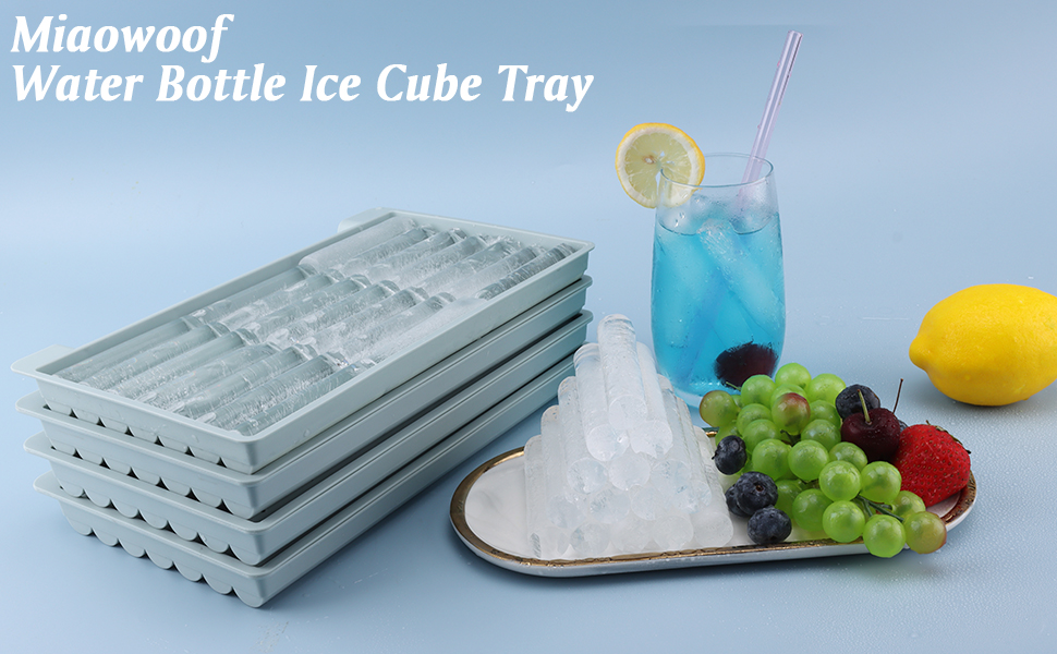 Miaowoof Water Bottle Ice Cube Tray, Easy Release Narrow
