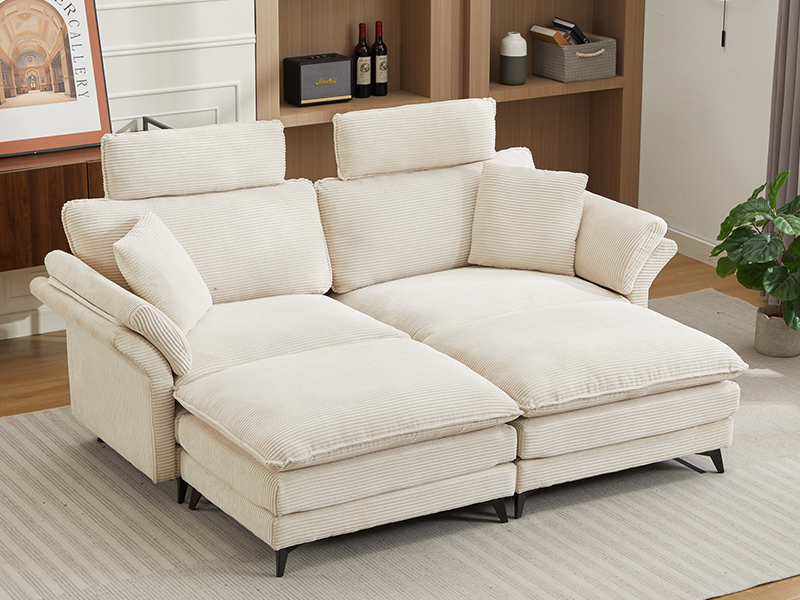 85.83" Deep Seat Sectional Sofa with Removable Headrests