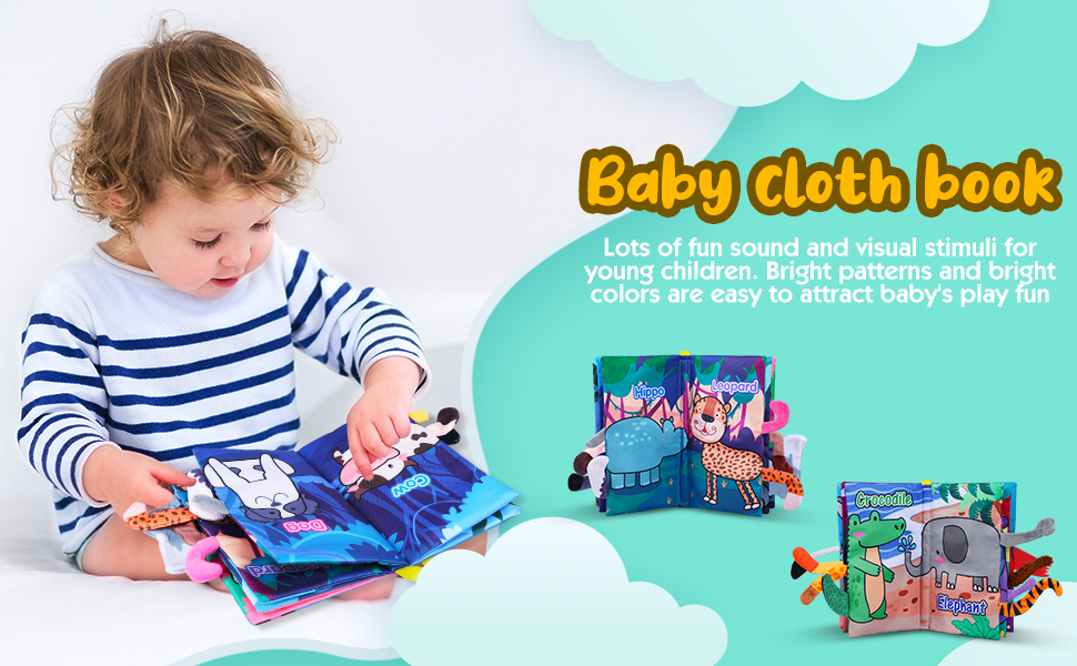 Baby Books 06 Months, First Cloth Crinkle Soft Baby Book