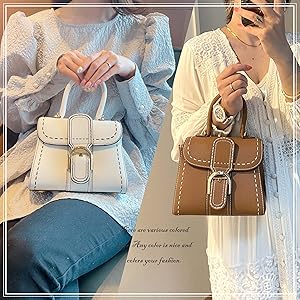 ANA McQueen スノーホワイト ハンドバッグ Amazon | [ANA McQueen] 上質本革 バイカラーステッチ