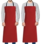 Homsolver 2 Pack Waterproof Rubber Vinyl Apron for Unisex Adult, Lightweight Chemical Resistant I...