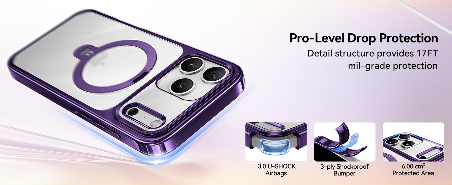 iPhone 17 Pro Max Case with 360 Spin Magnetic Stand