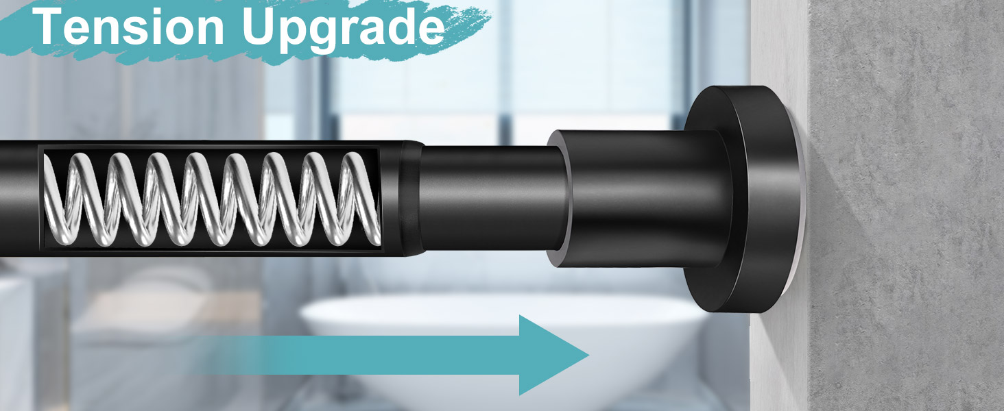 black shower curtain rod