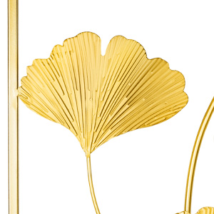 HUIZHILANXIN Metal Wall Art Set of 2 Gold Wall Decor Ginkgo Leaf Wall Decorations with Frame for Living Room Bedroom Study Room Home Office (33.5" X 15.75") 12 Fine Workmanship