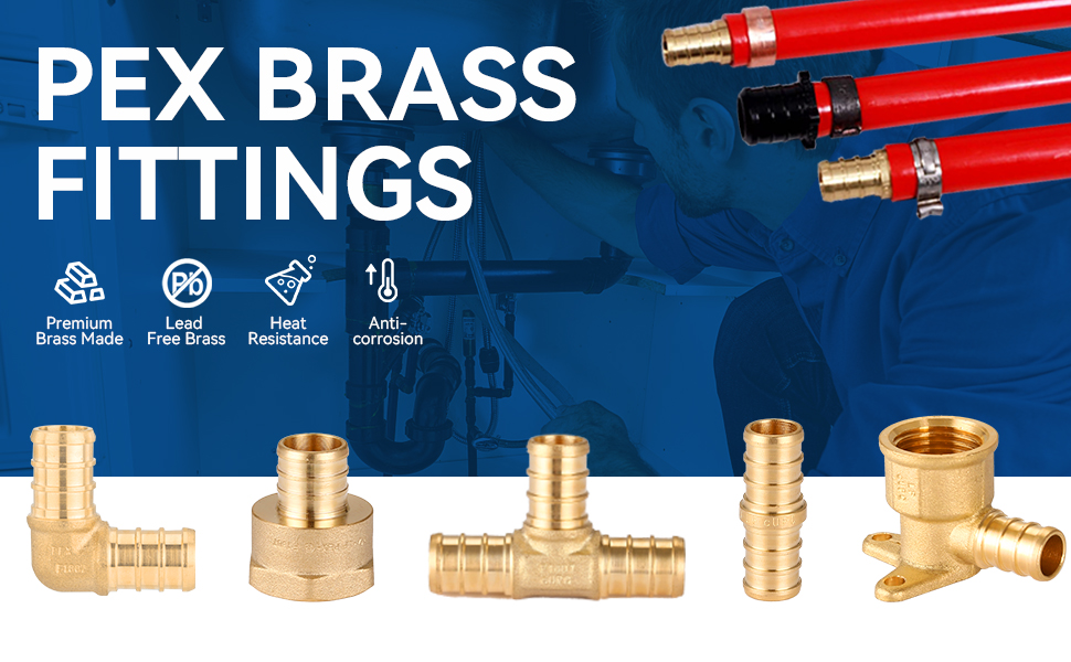 GUOFIS 30 Pack Pex Fittings 1/2 Inch Elbow,Brass 90 Degree Elbows