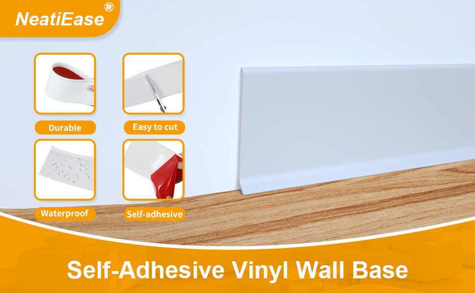 NeatiEase Flexible Baseboard Molding Trim, 4 Inch(W) x 40