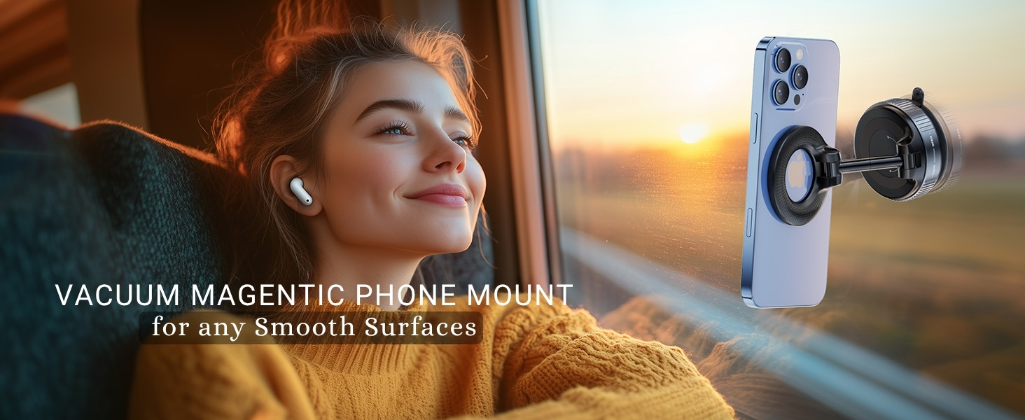 vacuum magnetic suction phone holder