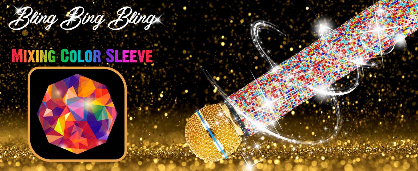 RhymKawa RK Bling Mic Covers for Wireless Handheld Microphones Decorate for