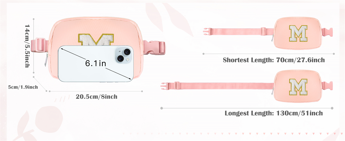 COSHAYSOO initial belt bag for girls