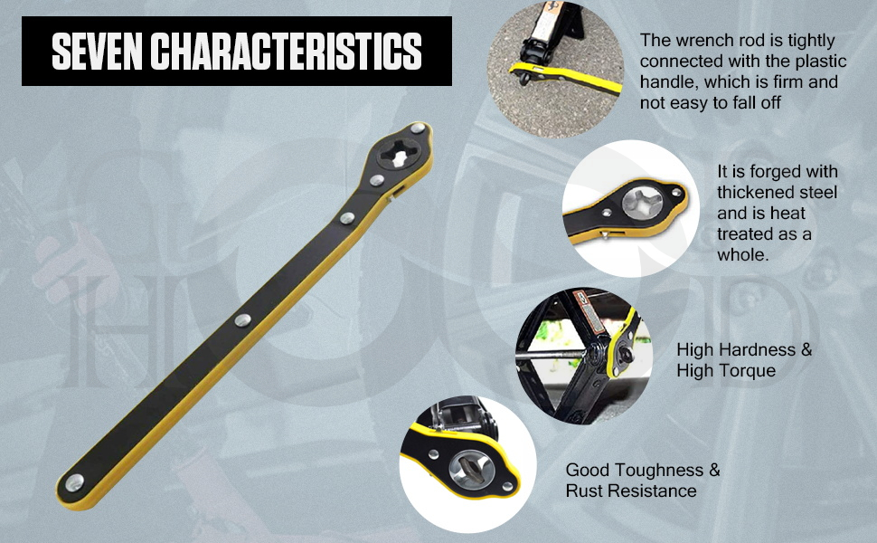 GoodHood Original Universal Car Jack Ratchet Wrench360 forward and