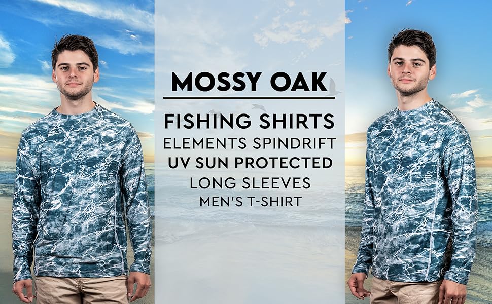 tshirts for men sun protection upf fising mossy oak