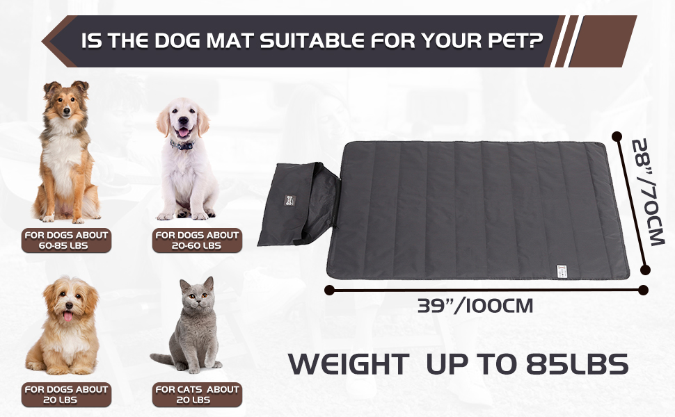 Dog Mat Bed for Outdoor Dark Grey A+ 4