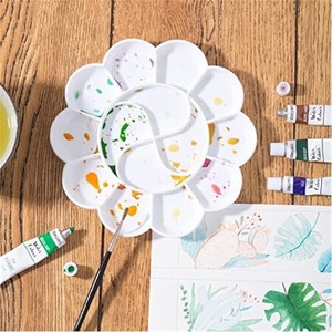 small flower shape paint palette color mixing tray for artists 