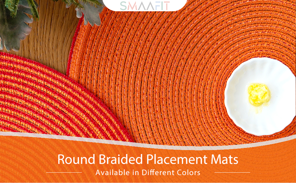 Smaafit Round Placemats for Round Table,Placemats Set of 6