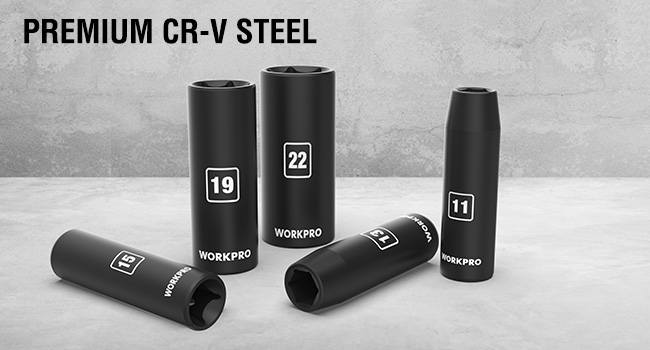 WORKPRO 14-Piece 1/2＂ Drive Deep Impact Socket Set