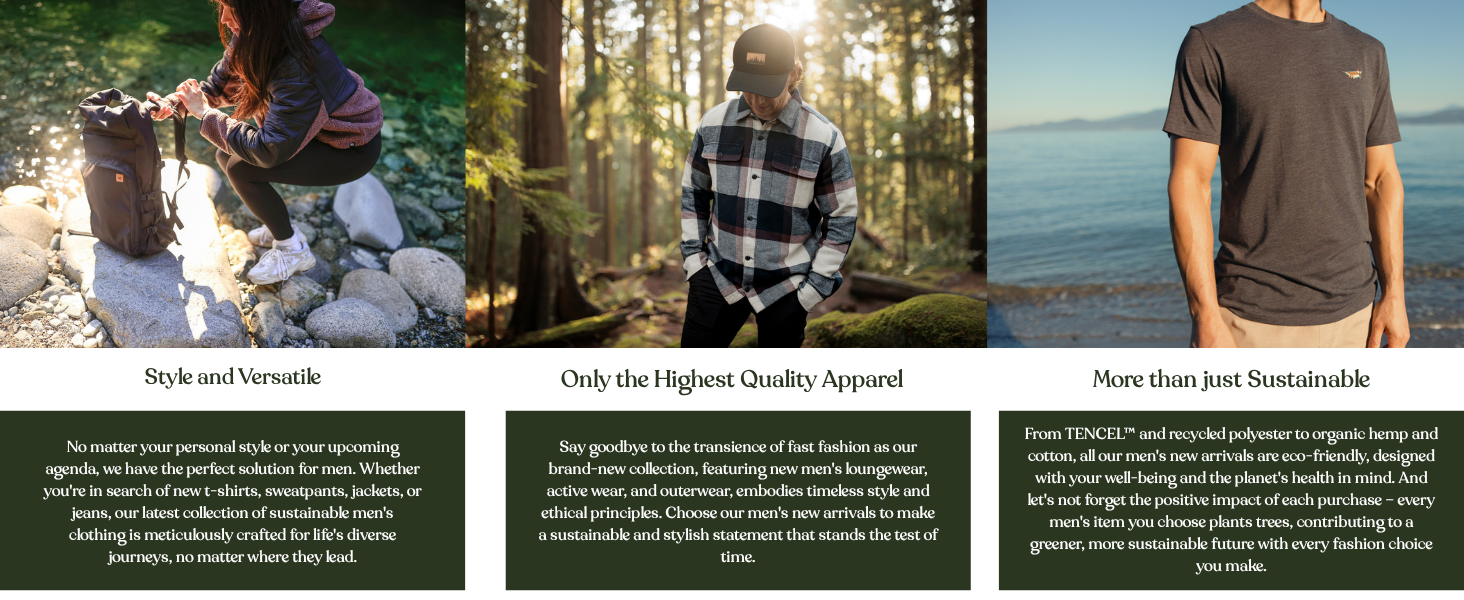 stylish sustainable clothing for men and women