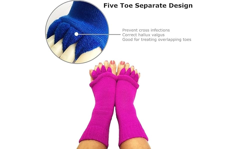 Aegon Foot Alignment Socks Cotton | 5 Toe Separator | For Foot Pain ...