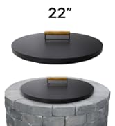 22” firepit lid round for inside up to 20” gas fire pit lid for Outdoor Fireplace Cover Lid Steel...