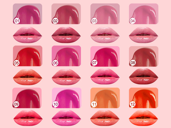 LANGMANNI 12Pcs Lip gloss Collection Makeup Set, Shiny Smooth Soft Liquid Lip Glosses