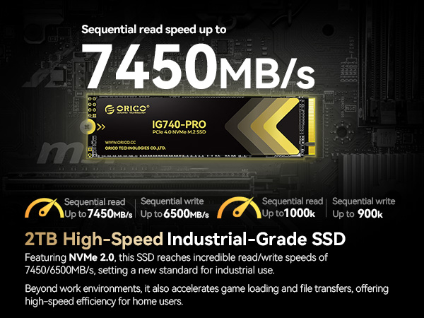 Amazon.com: ORICO Industrial SSD 2TB M.2 NVMe SSD, PCIe 4.0