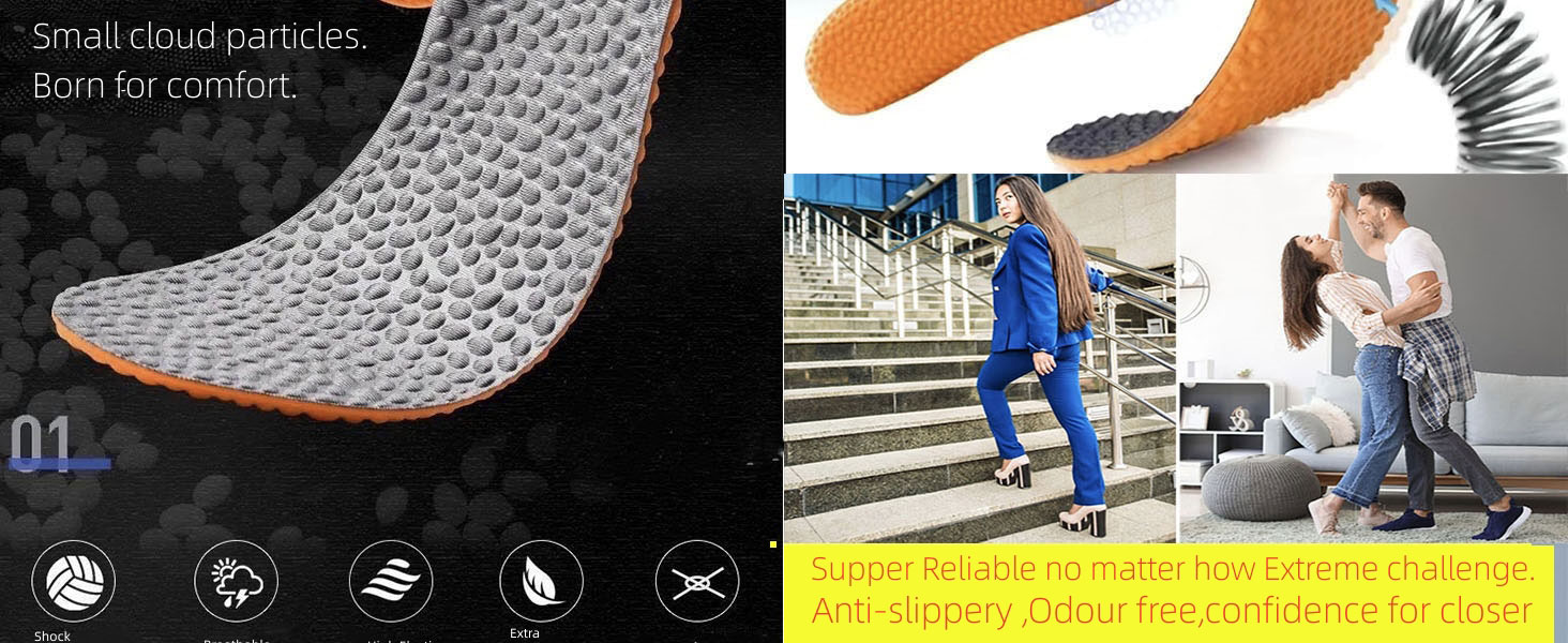 Goofort HiBoost Insoles Memory Foam Insoles for Women and Men 3DXpain