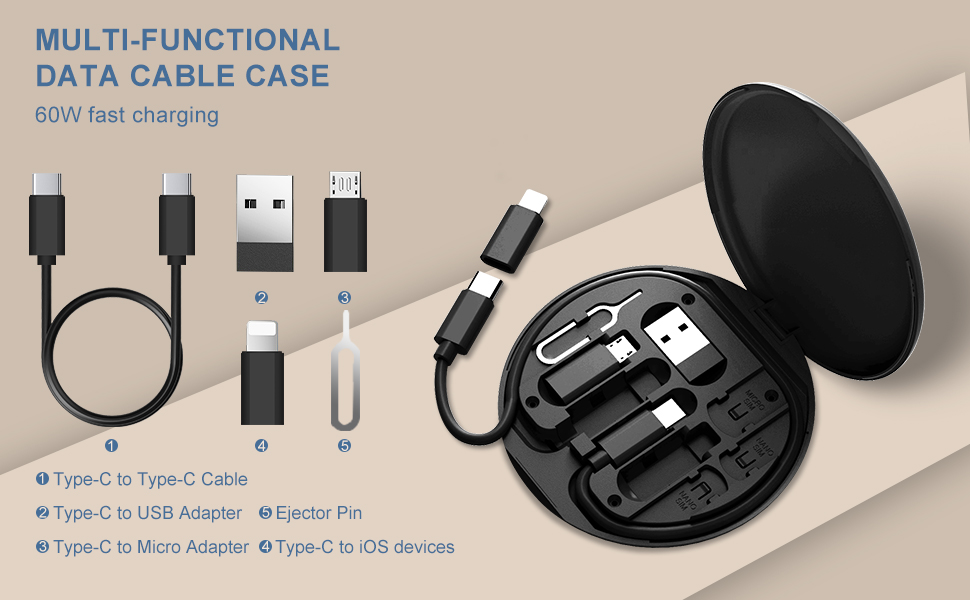 USB to USBC Adapter, USB C Charging Cable Adapter Kit