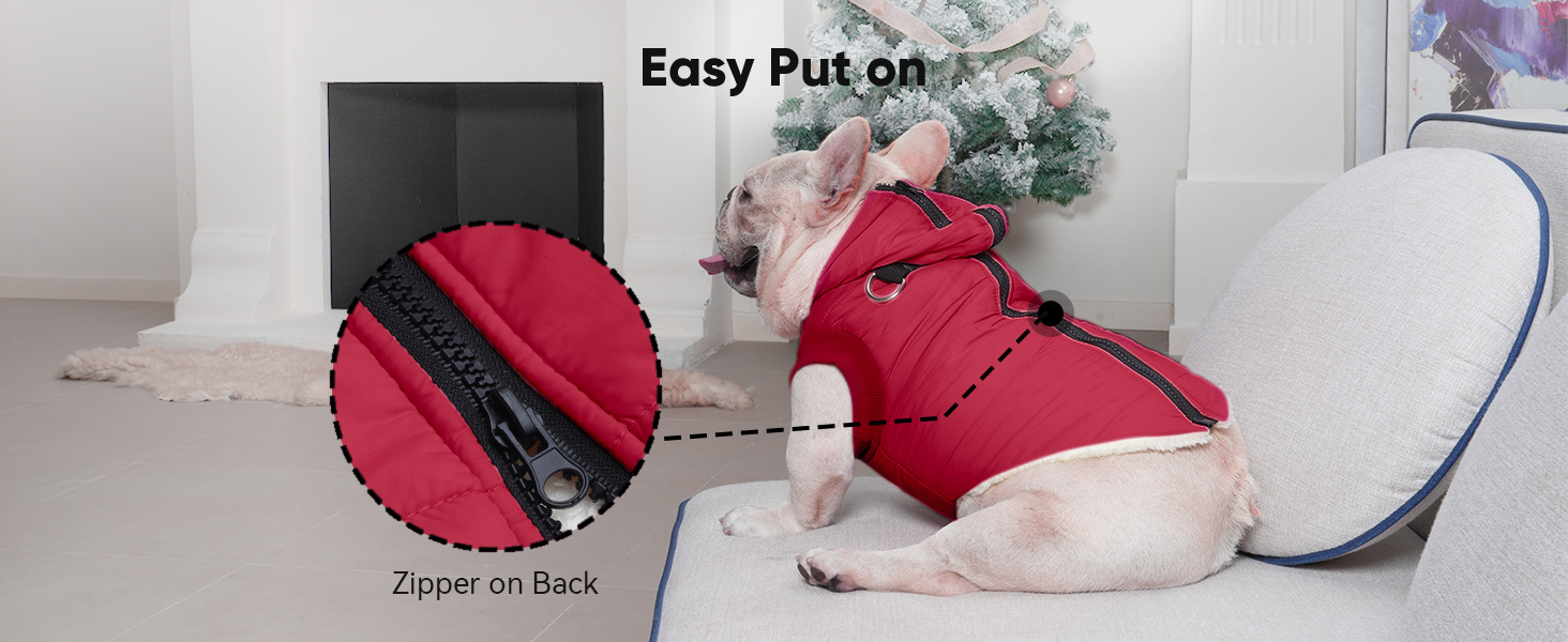 Extra Warm Medium Dog Jacket in Winter Doggie Coats with Hooded