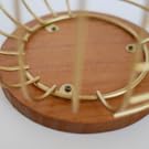 Wooden base for wire basket to coffee pod holder, secured with screws