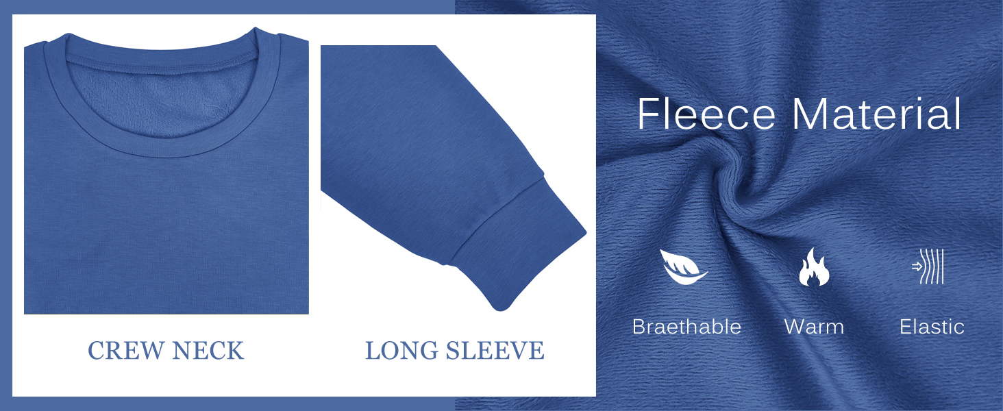 Women’s Fleece Casual Crewneck Pullover Sweatshirt Loose Soft Long Sleeve Fall Winter Sweaters