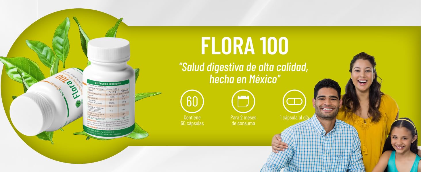 Flora100 nutrasien100 probióticos probioticos prebióticos prebioticos simbioticos salud digestiva