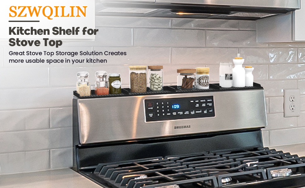 Stove Top Silicone Shelf Organize Your Spices with this