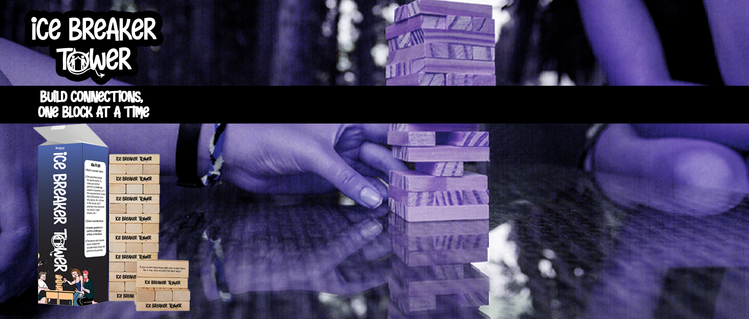 Ice Breaker Tower Stacking Wooden Block Game Great For