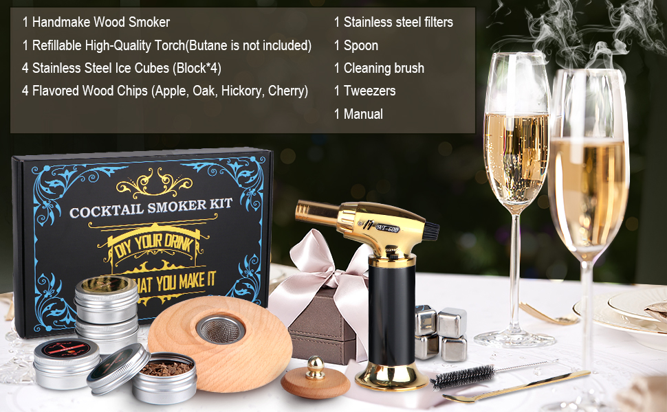 Cocktail Smoker Kit with TorchOld Fashioned Whiskey