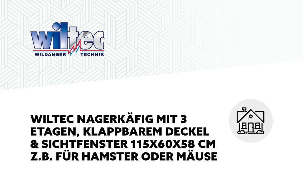 Nagetierkäfig mit 3 Level, Klappdeckel und Betrachtungsfenster, 115 x 60 x 58 cm, z. B. für Hamster oder Mäuse