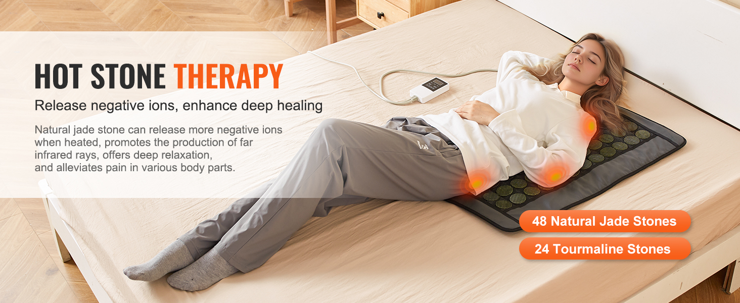VEVOR Far Infrared Heating Pad, 48 Natural Jade & 24