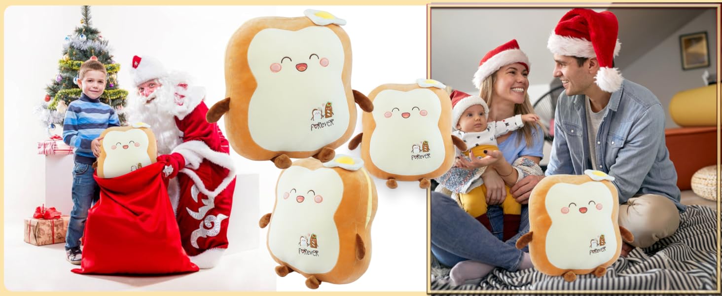 DENTRUN Smile Poached Egg Toast Stuffed Plush