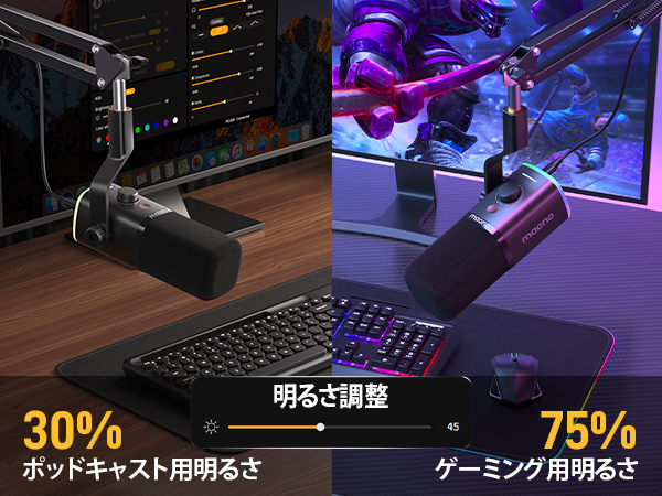 Amazon.co.jp: MAONO XLR/USB ゲーミングマイク ノイズキャンセ