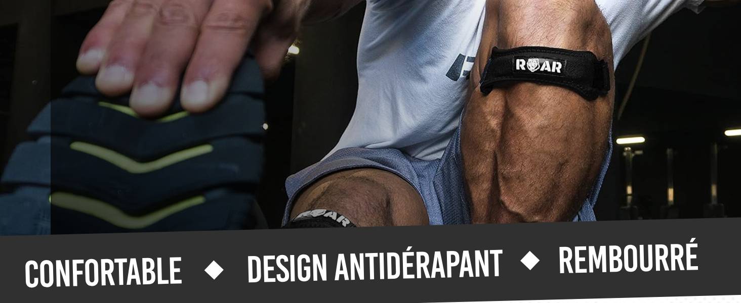 Genouillère Soulagement de la douleur Antidérapant Absorbe-chocs Ajustable