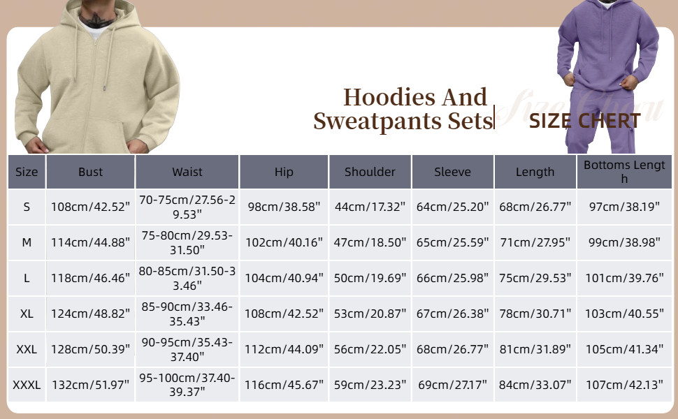 Men Sweatsuits Sets Sweat Suits 2 Piece Set Sweatsuit Zip/Pullover Hoodie and Sweatpants Set