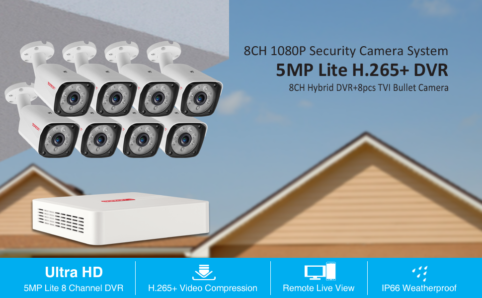 Tonton 8CH Full HD 1080P Expandable Security Camera System