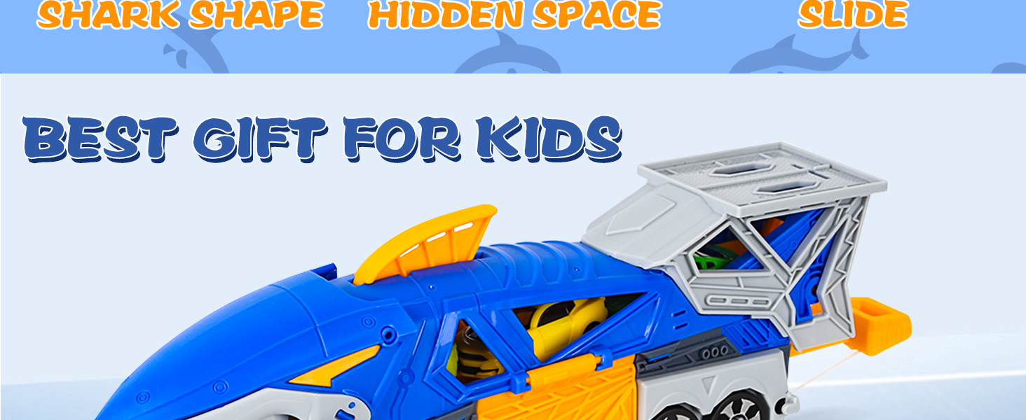 Aoskie Shark Car Toys Transport Carrier Truck with 8 Mini