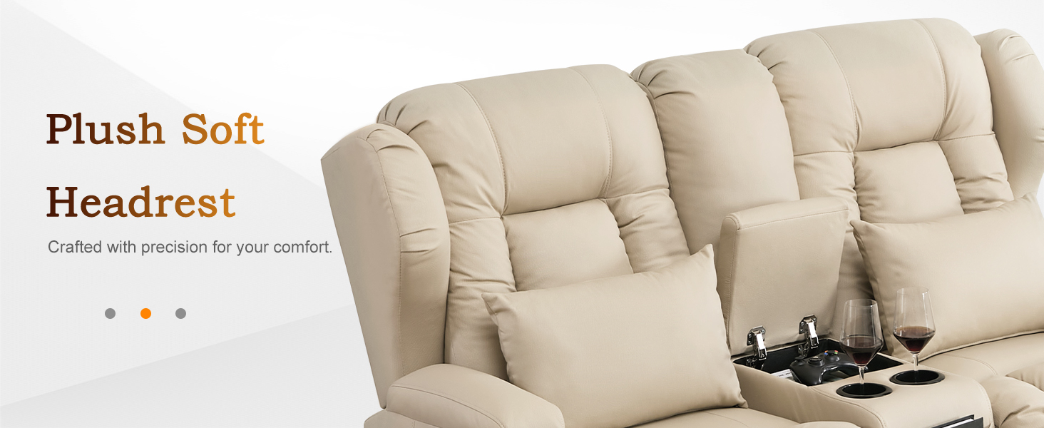 Comfy Manual RV Loveseat Recliner Reclining Loveseat Sofa Couch Home Theater Seating