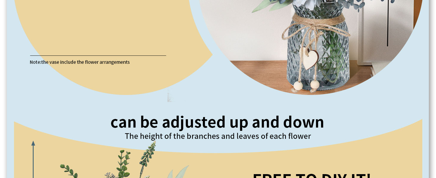 Faux Flowers in Vase,Artificial Flowers in Vase,