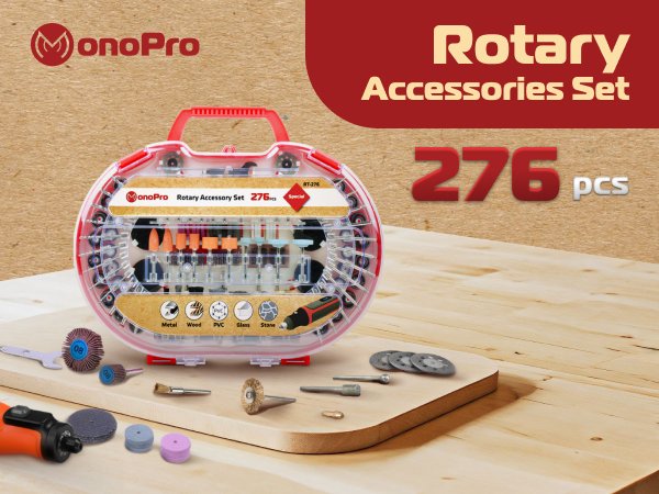 MonoPro 276 PCS Rotary Tool Accessories Kit, 1/8-in Shank